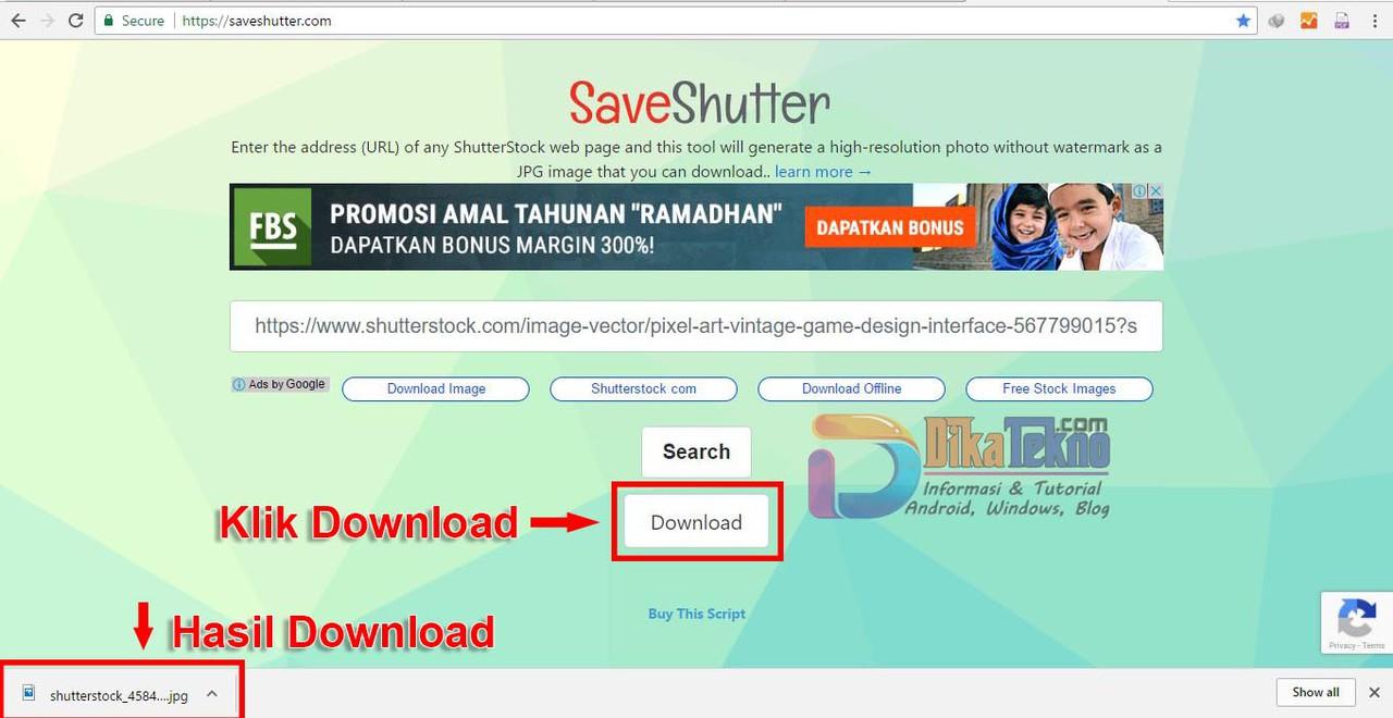 cara download vector di shutterstock gratis